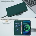 thumbnail image 5 of ELEHOLD Case for iPhone XS/X, Luxury Business Leather Wallet Flip Case with Stand & Card Slots,Darkgreen, 5 of 12