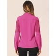 thumbnail image 4 of DARING DIVA Women's Fringe Button Down Disco Shirts Blouse L Hot Pink, 4 of 6