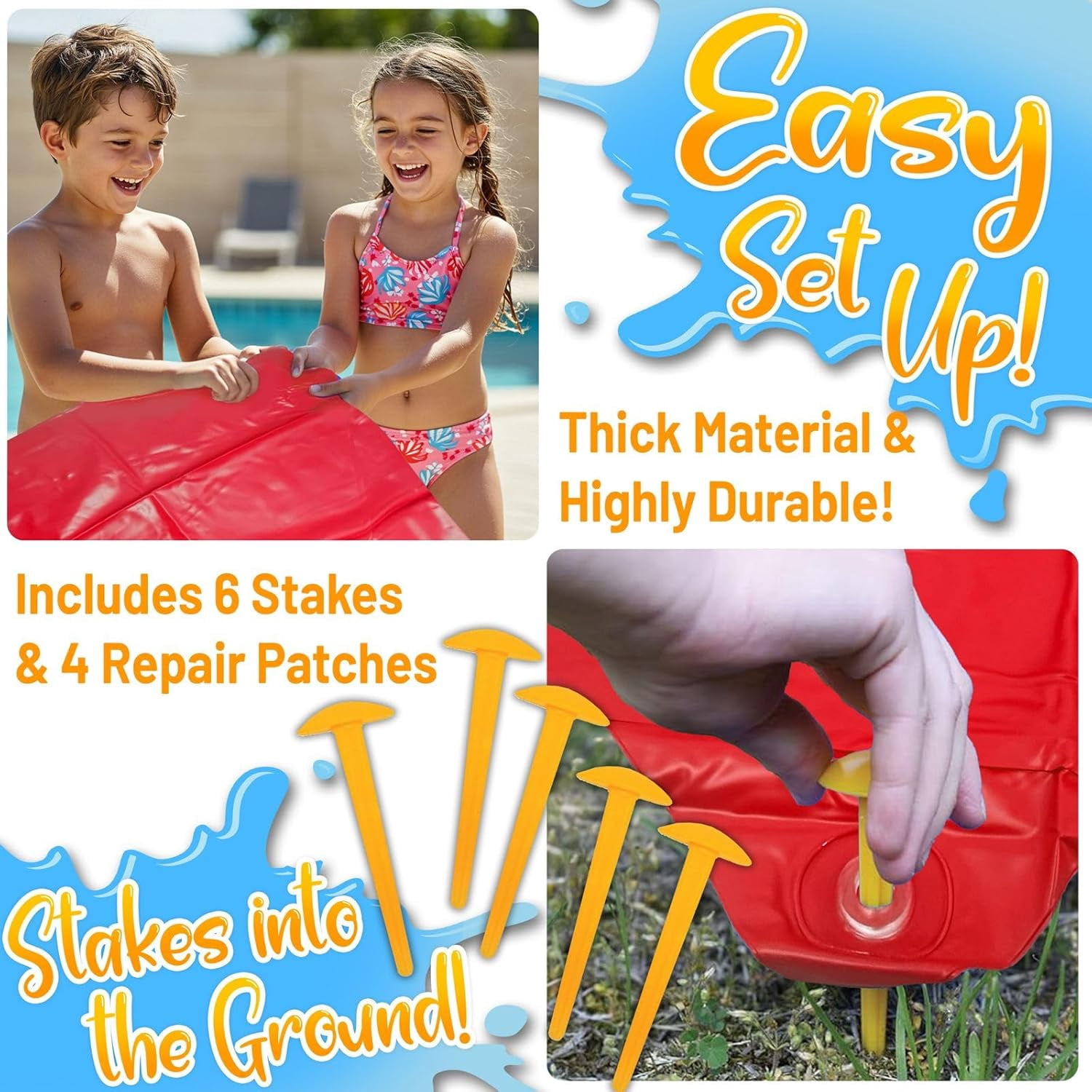 Stargo 18 x 5 ft - Slip and Slide, Water Slides for Kid - Backyard Waterslide, Outdoor Summer Fun, Water Activities for Kids and Adults for Backyard Fun, Ages 4-8, 5, 6, 7, 8-12 +