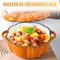 thumbnail image 6 of Pumpkin Dutch Oven Pot with Lid, Enameled Cast Iron Pot - Non-Stick, Oven Safe, for Cooking, Soups & Stews, Serves 3-5, for Stews, Casseroles, Baking, Halloween Thanksgiving Fall Decor Gift, 6 of 8