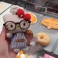 thumbnail image 2 of hello Cartoon Red Glasses Apron Keychain Plush Toy Backpack Doll Plush Keychain for Women Style 23, 2 of 2