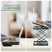 Adjustable Standing Desk Converter for Laptops – Portable Height Adjustable Laptop Stand with Mouse Pad, 2.6–18.6 Ergonomic Sit to Stand Desk Riser