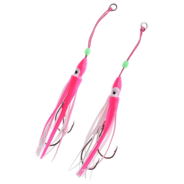 Señuelos De Pulpo Que n En La Oscuridad s De Calamar Señuelos De Curricán Blandos Bait Agua Salada Rosa 10cm Soledad Faldas de calamar suave