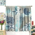 thumbnail image 3 of Coastal Blackout Curtains Ocean Starfish Coral Blue Green Bedroom Bathroom Living Room Kitchen Decor Rod Pocket 2 Panels 42x63in, 3 of 6