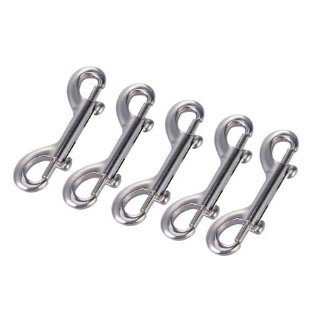 

5pcs 118mm Zinc Alloy Double End Bolt Snap Hook Marine Grade Double Ended Snaps Diving Clips Spring Bolt Snaps Key Ring(Silver)