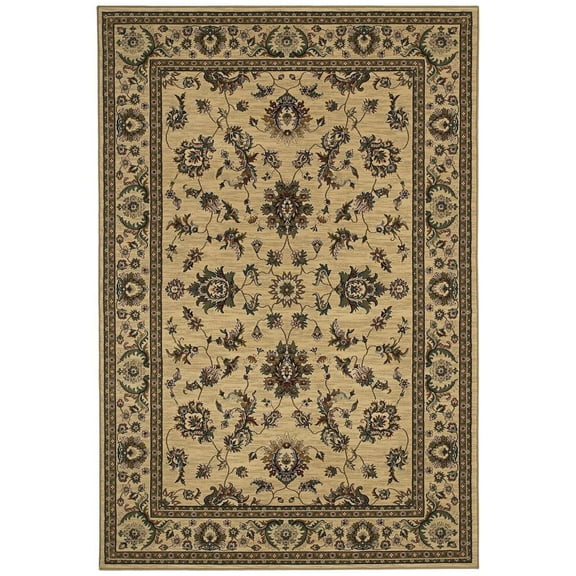 Oriental Weavers Ariana Area Rug - 311I3 - 10' x 12'7" - in Ivory/ Green - Vintage Inspired, Stain Resistant, Family and Pet Friendly , Family, Dining, Living Room Rug