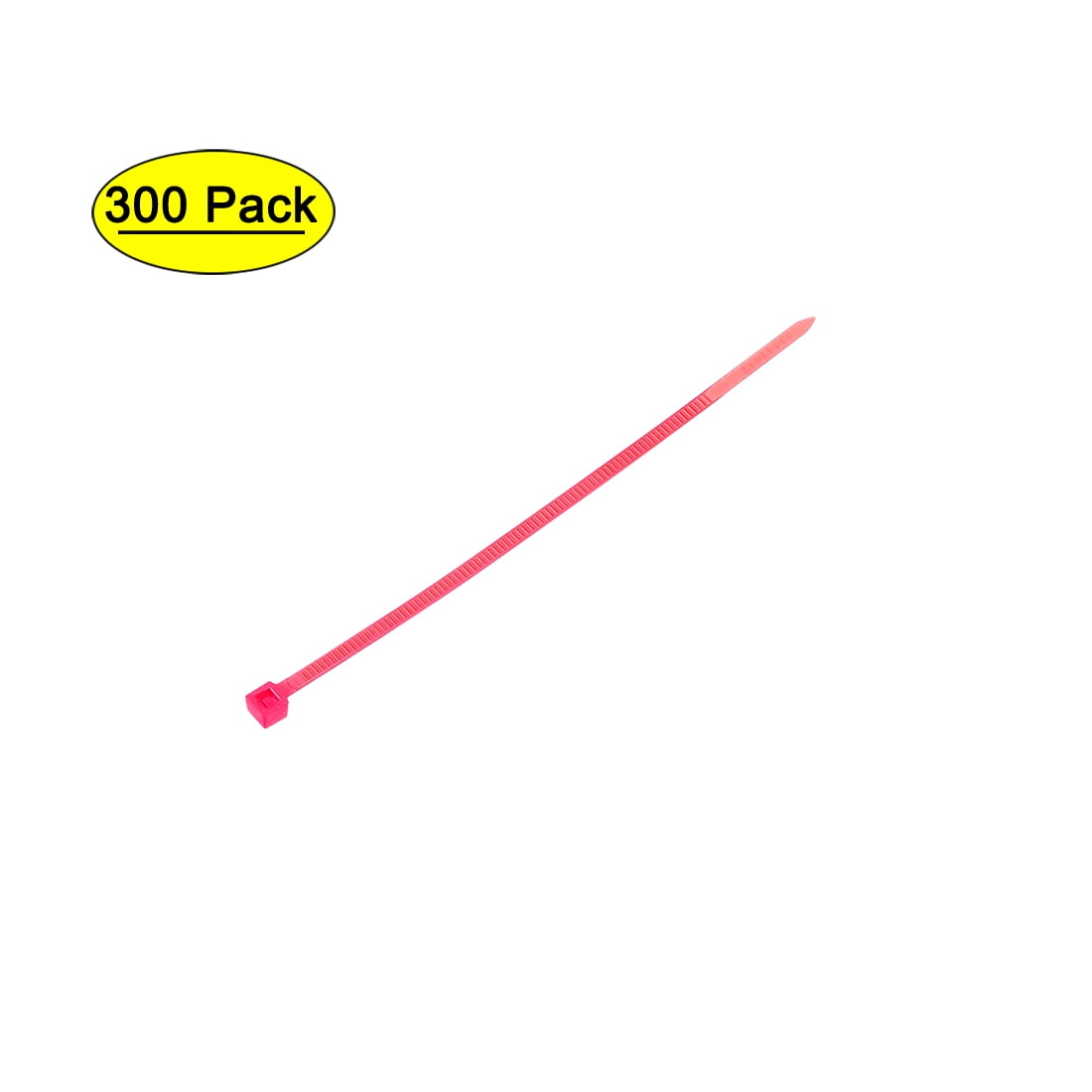 100mm x 2.5mm Pink Cable Zip Ties Self-Locking Nylon Tie Wraps 300 Pack