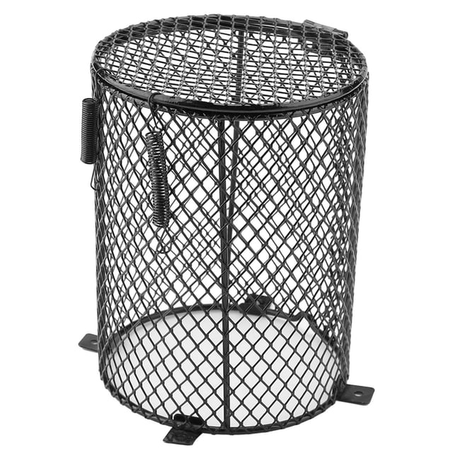 Lámpara Antiescaldaduras para reptiles para mascotas, Cubierta de Malla, material de Hierro resistente para día y noche, Bombilla de Cermica, Lámpara Califactora para