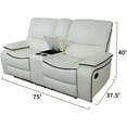 thumbnail image 2 of Manual Rivet Decorate Reclining Living Room Furniture Breathable Leather 2 seats Loveseat, 2 of 4