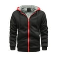 thumbnail image 2 of BiZtdJrK Big and Tall Fleece Lined Hooded Jackets for Men Full Zip Long Sleeve Thickened Sweatshirt Jacket Heavyweight Warm Winter Hoodies with Pockets Red L, 2 of 5