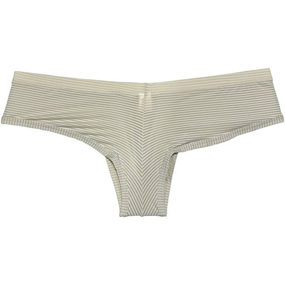 Botmois Men Stripe Thin Ice Silk Bikini Briefs Panties Enhance Pouch Underwear Underpants Flesh M