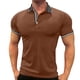 thumbnail image 1 of Gibobby Camisas Tipo Polo para Hombre Polo de piqué de algodón elástico sólido de Manga Corta Camisa de Polo para Hombre(Café,G), 1 of 5