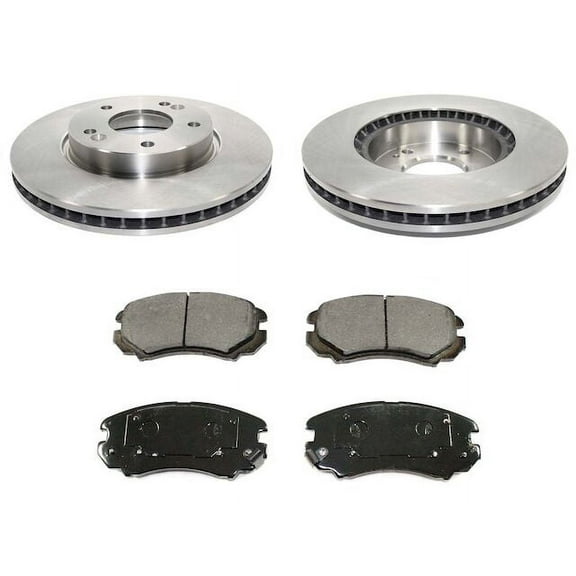 Front Ceramic Brake Pads and Rotor Kit - Compatible with 2010 - 2013 Kia Soul 2.0L 4-Cylinder 2011 2012