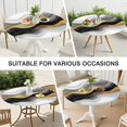 thumbnail image 7 of Black White Gold Wave Marble Round Fitted Tablecloth with Elastic Edge,Dining Table Cover Waterproof,Outdoor Round Tablecloth for Camping,Dining,Indoor and Outdoor, 7 of 7