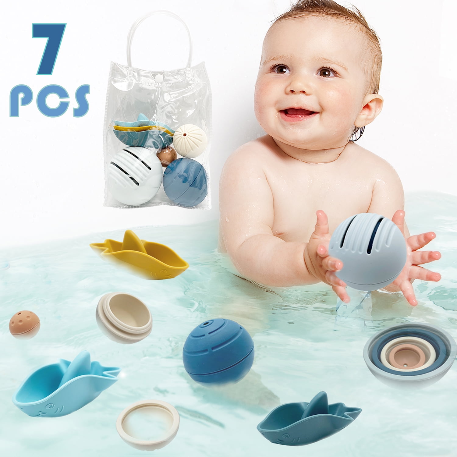 SytleCarry Bath Toys, Silicone Bath Toys for Infants 612 Months