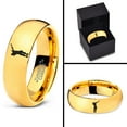 thumbnail image 4 of Tungsten Dance Move Dabbing Dab Band Ring 7mm Men Women Comfort Fit 18k Yellow Gold Dome Polished, 4 of 4