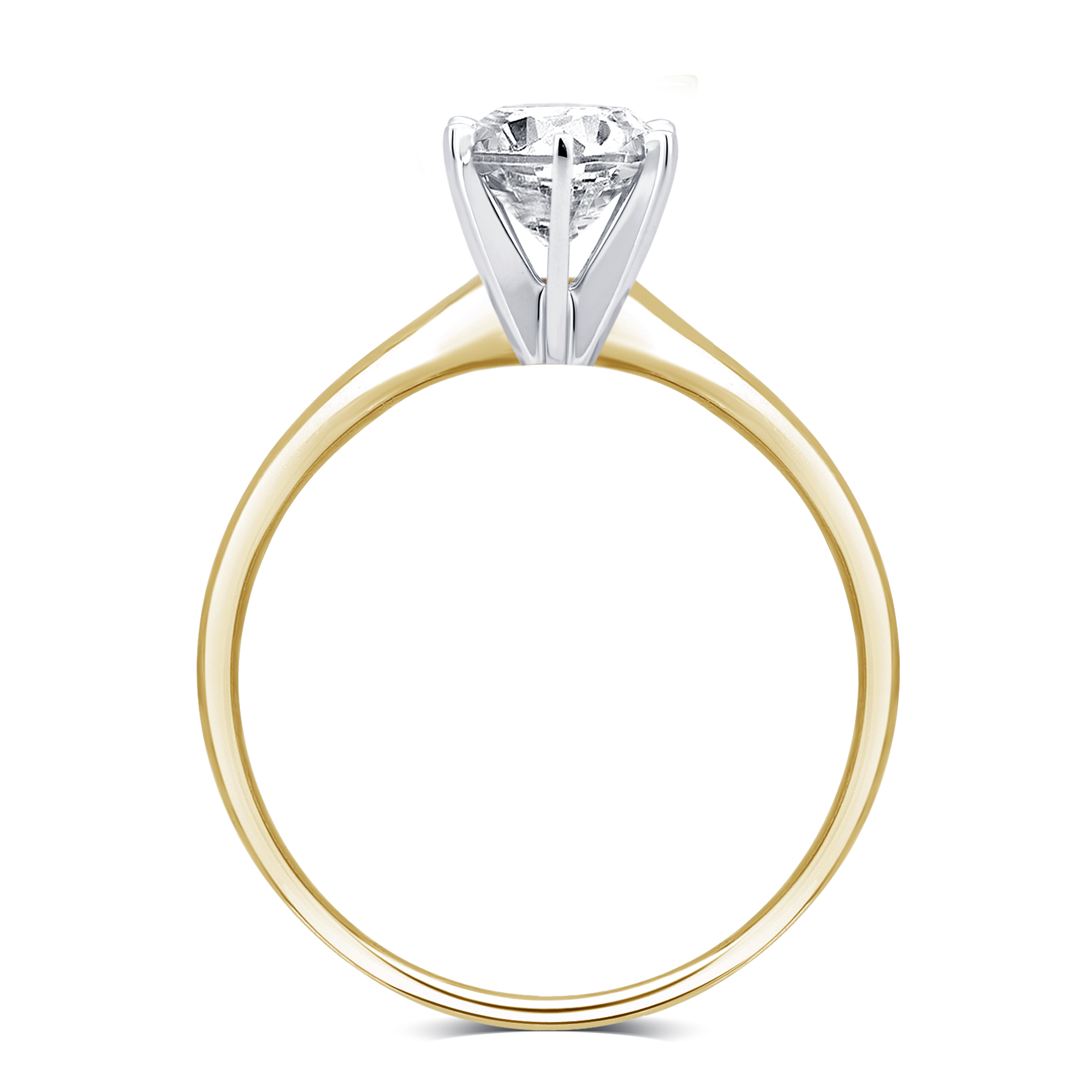 1/3 Carat T.W. Round Diamond 14K Yellow Gold Solitaire Engagement Ring