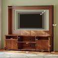 thumbnail image 2 of EnHomee 70"TV Stand with LED Lights & Charging Station,Modern Entertainment Center with 4 Shelves & 2 Magnetic Doors for Spacious Living Room Storage,Wood,Walnut Brown, 2 of 10