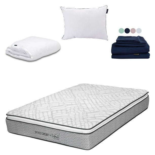 Colchón King Size Vail + Almohada One + Protector Cloud + Sábanas Softy