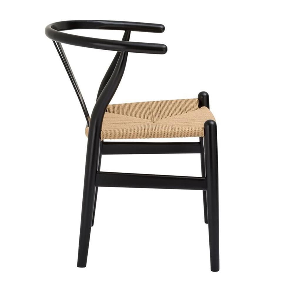 Heavenly Collection | Wishbone Black Wood Dining Chair for Kitchen or Dining Room