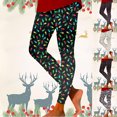 thumbnail image 2 of Zhanying Leggings Thermiques pour Femmes Esprit des Fêtes Légers Collants Rayés Noirs et Rouges Grande Taille Noir m, 2 of 5