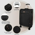thumbnail image 4 of 3 Piece Softside Luggage Set, Expandable Soft Shell Spinner Luggage with Front Opening, Lightweight Durable Suitcase TSA Lock Approved, 20"/26"/28", Black(XJ1097), 4 of 9