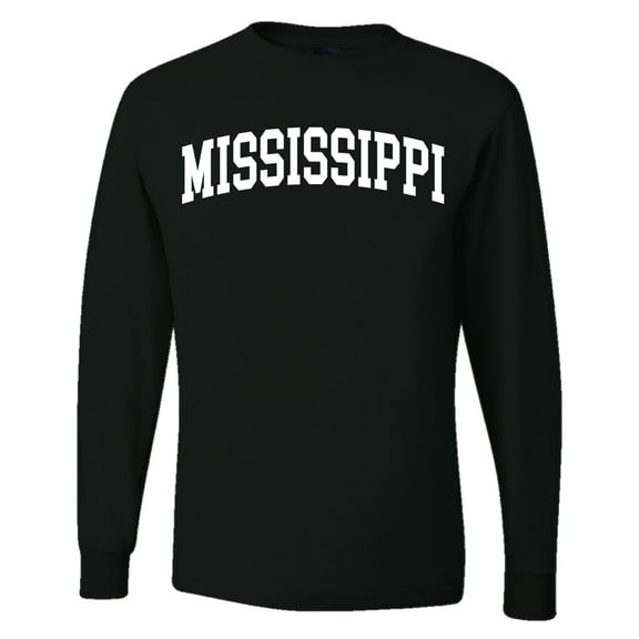 Wild Bobby State of Mississippi College Style Men Long Sleeve Shirt