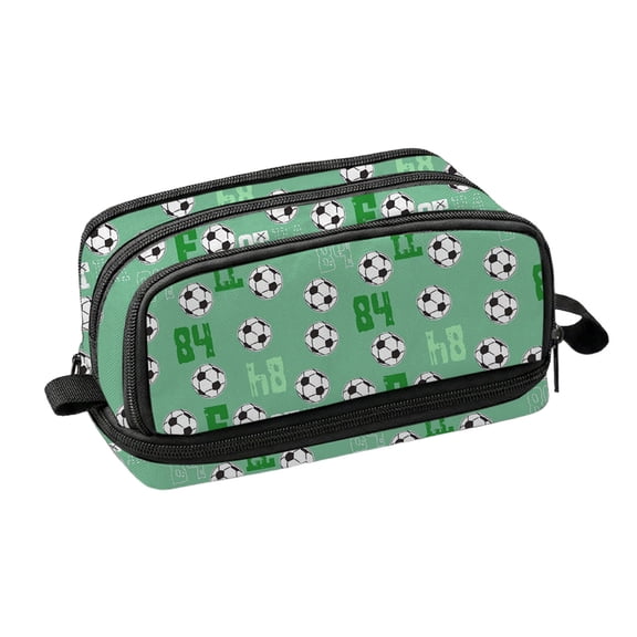Oioii Six-Layer Large Capacity Pen Case with Soccer Print, Multi-Layer Durable Stationery Bag for s, Spacious Pencil Box for Supplies Organization,A