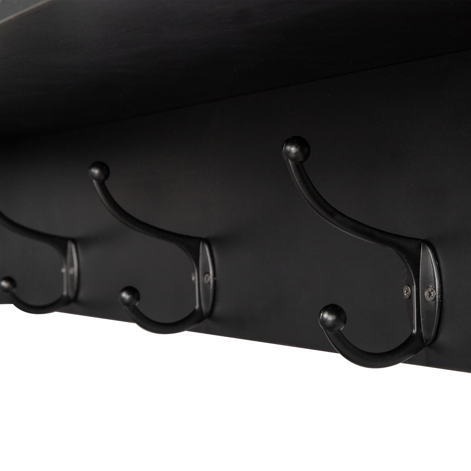 Kepooman Decorative Coat Rack for Wall Mount - Stylish Rustic Shelf with 3 Cubby and 4 Hook - Perfect Key Holder and Towel Rack to Simplify Your Home, Black Kepooman Decorative Coat Rack for Wall Mount - Stylish Rustic Shelf with 3 Cubby and 4 Hook - Perfect Key Holder and Towel Rack to Simplify Your Home, Black