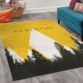 thumbnail image 2 of Adventure Decorative Rug, Forest Halftone Effect Hipster Typography Camping in Mountains, Quality Carpet for Bedroom Dorm and Living Room, 6 Sizes, Earth Yellow, by Ambesonne, 2 of 4