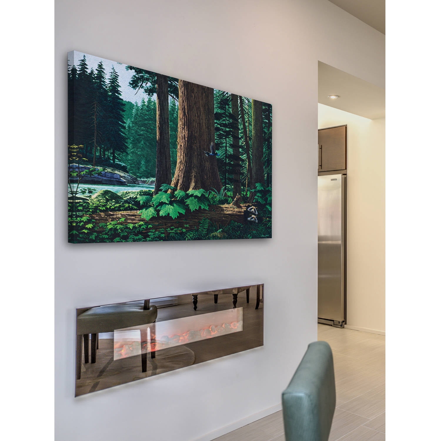 "Racoon Family" Painting Print on Wrapped Canvas
