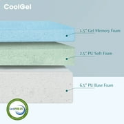 Cool Gel Luxe 8 Twin Medium Tight Top Gel Memory Foam Mattress, with Antimicrobial Cover