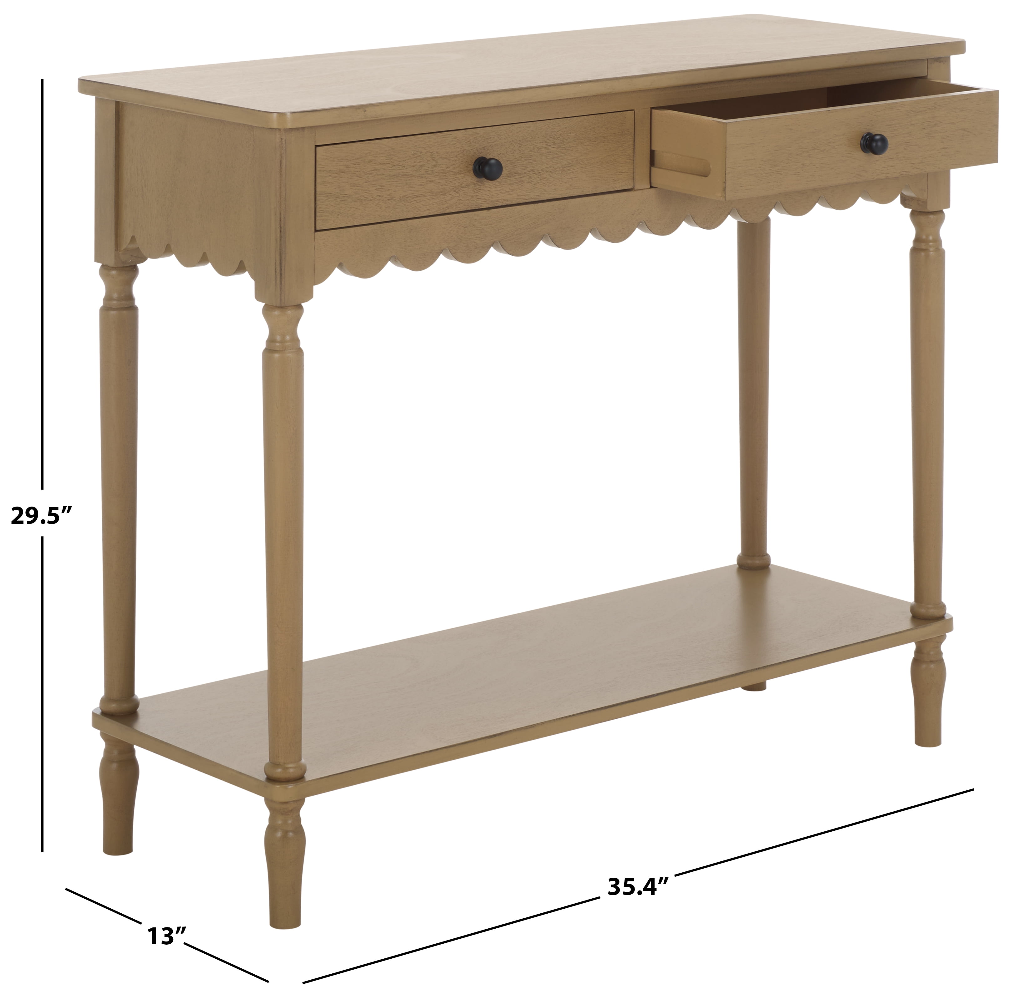 Safavieh Haven Traditional 2 Drawer Wood Console Table, Desert Brown