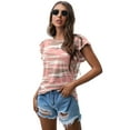 thumbnail image 6 of JWD Summer Ruffle Short Sleeve Knit Tunic Tops Shirts Tank Tee Blouse For Women, 6 of 6