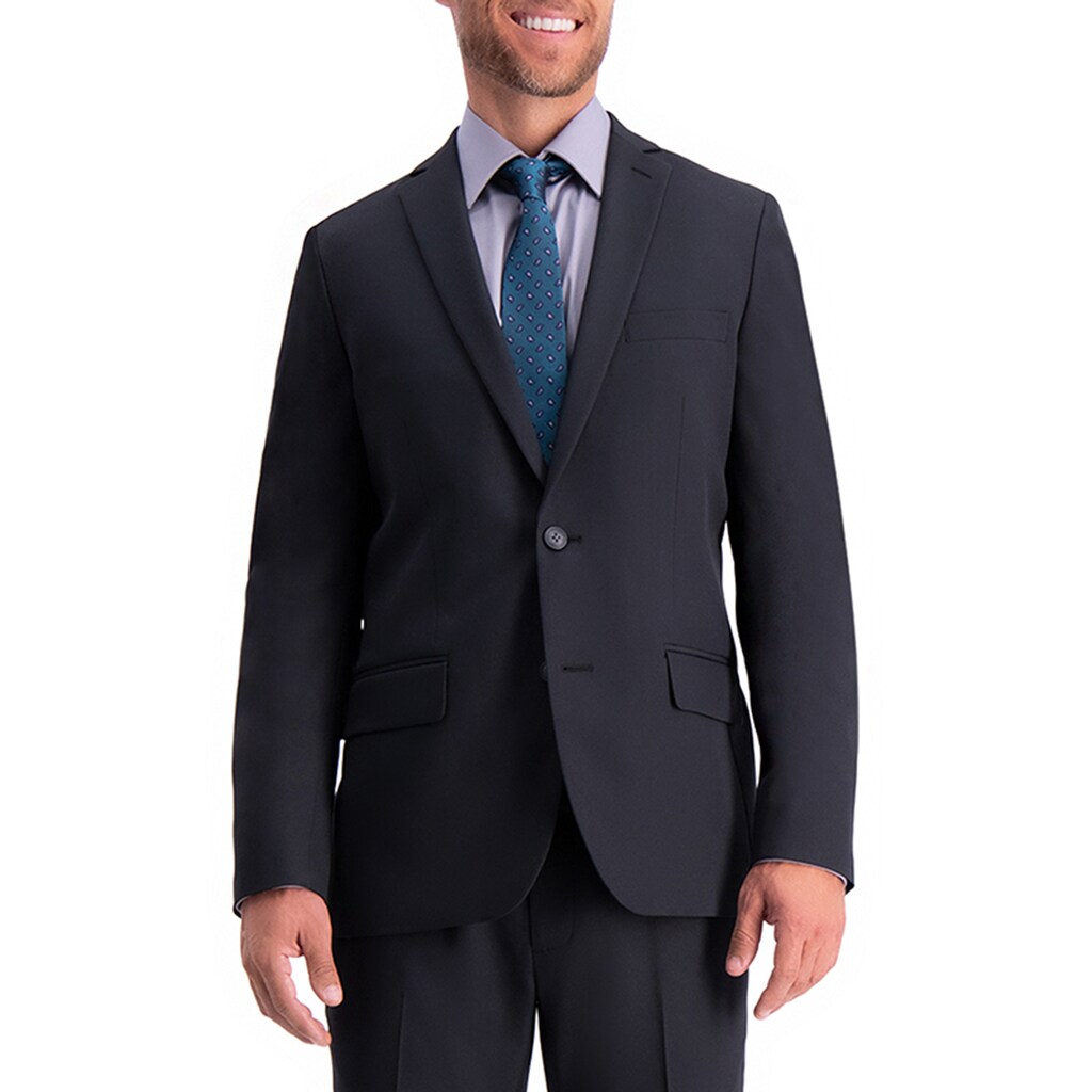 Haggar - Men's Haggar Active Series Heather Slim-Fit Suit Jacket Black ...