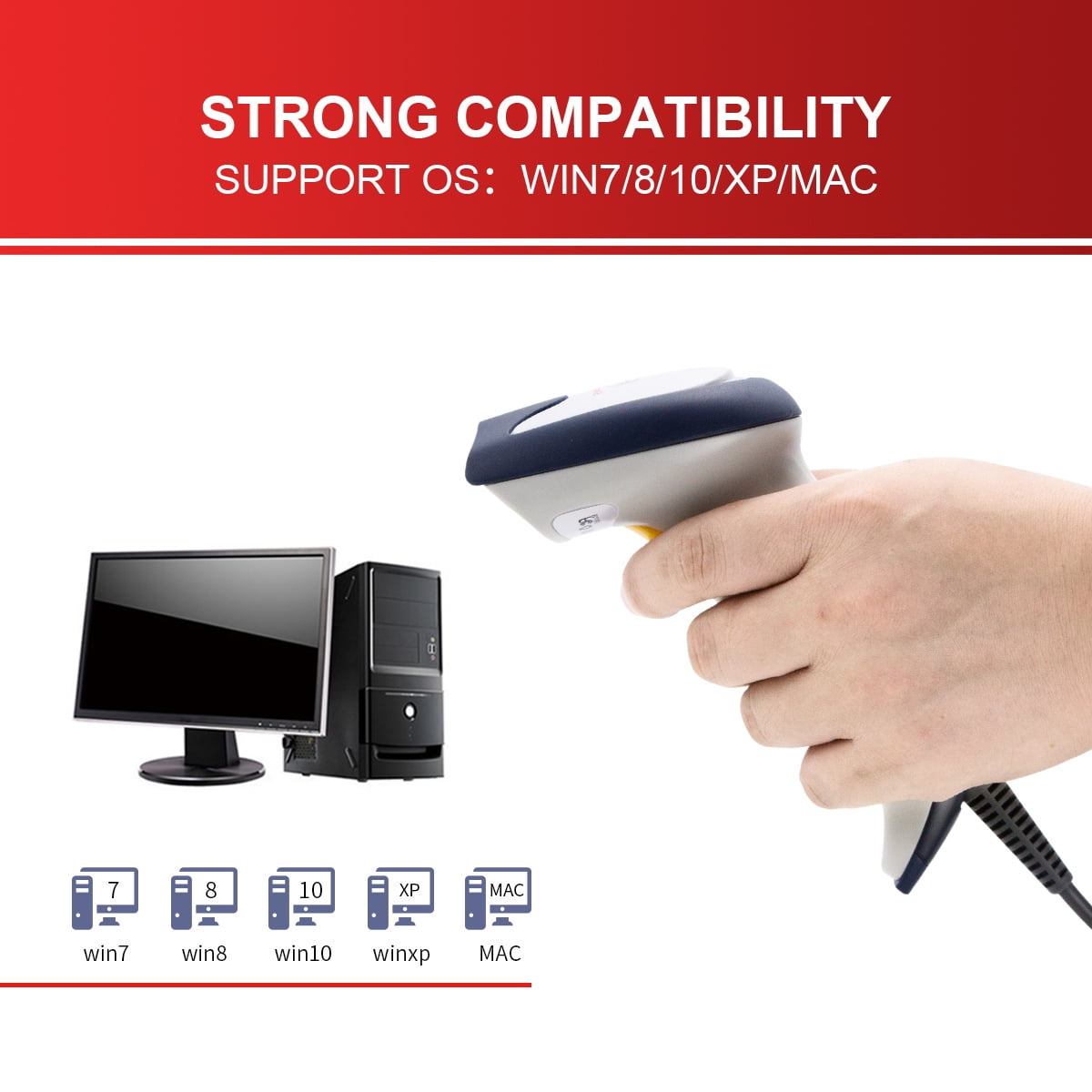 1D 4mil Portable Barcode Bar Code Handheld Scanner Reader UPCA/E CODE