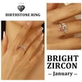 thumbnail image 3 of Beautlace Mom Adjustable Ring,925 Sterling Silver Love Heart January Garnet Birthstone Open Rings Mothers'Day Birthday Jewelry Gifts for Her Mom Women Gandma, 3 of 12