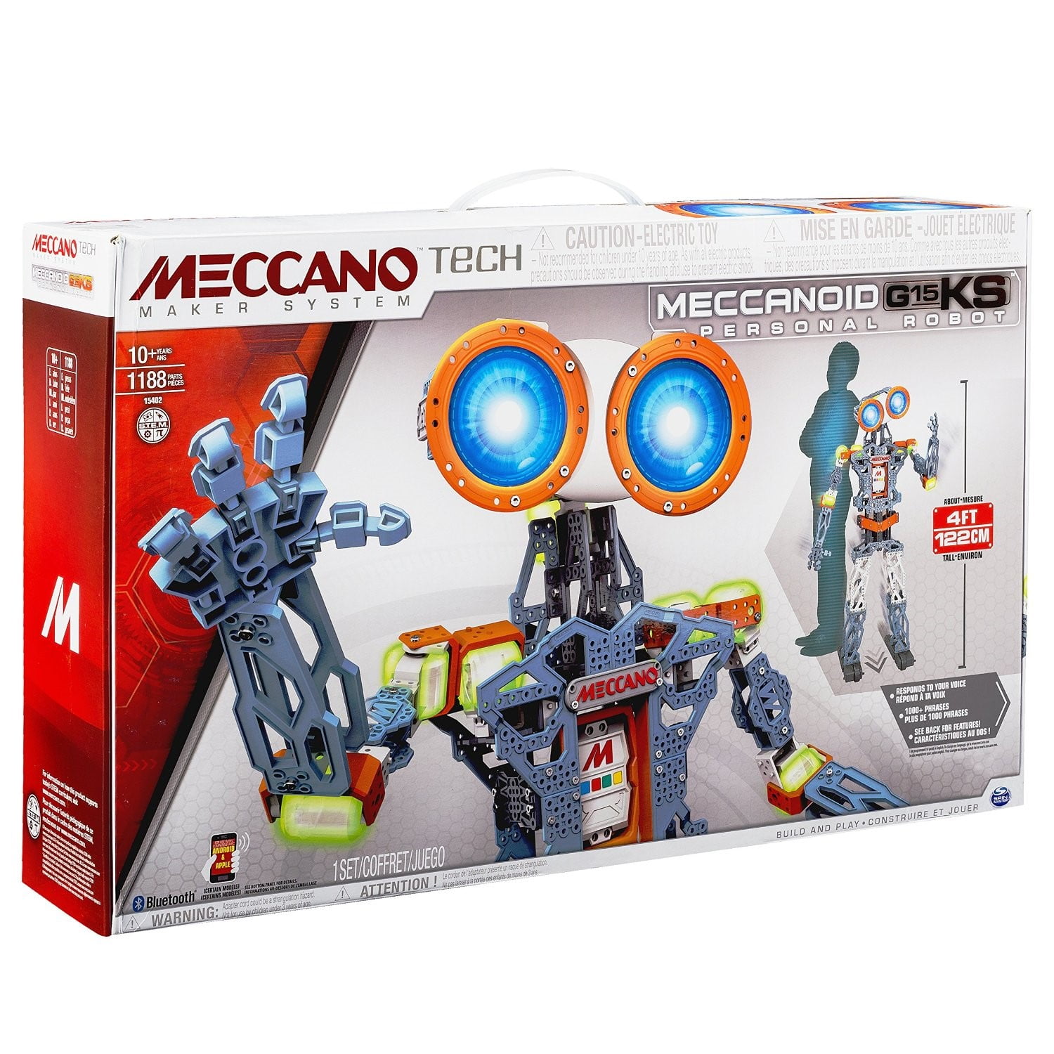 meccanoid g15 ks stem toy personal robot building set with 10 servo motors total