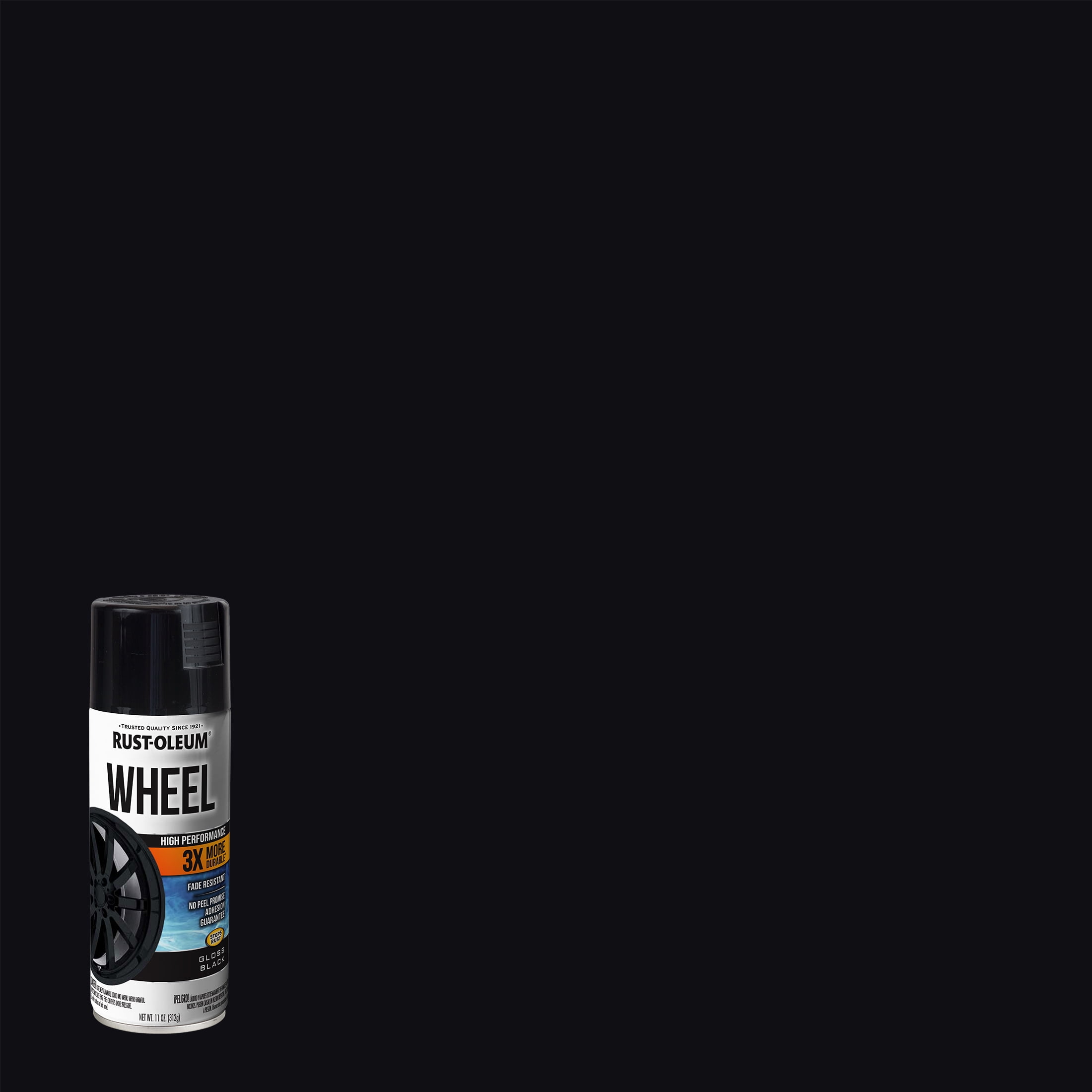 6 Pack, Black, Rust-Oleum Automotive Wheel 3X Gloss Spray Paint-368076, 11 oz