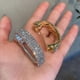 thumbnail image 3 of Broche cristal novia tocado brillante accesorios regalo elegante (2 trajes, oro y plata), 3 of 5