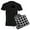 With Checker Pant, variant on CafePress - Curling Stone Men's Dark Pajamas - Men's Dark Loose Fit Cotton Pajama Set