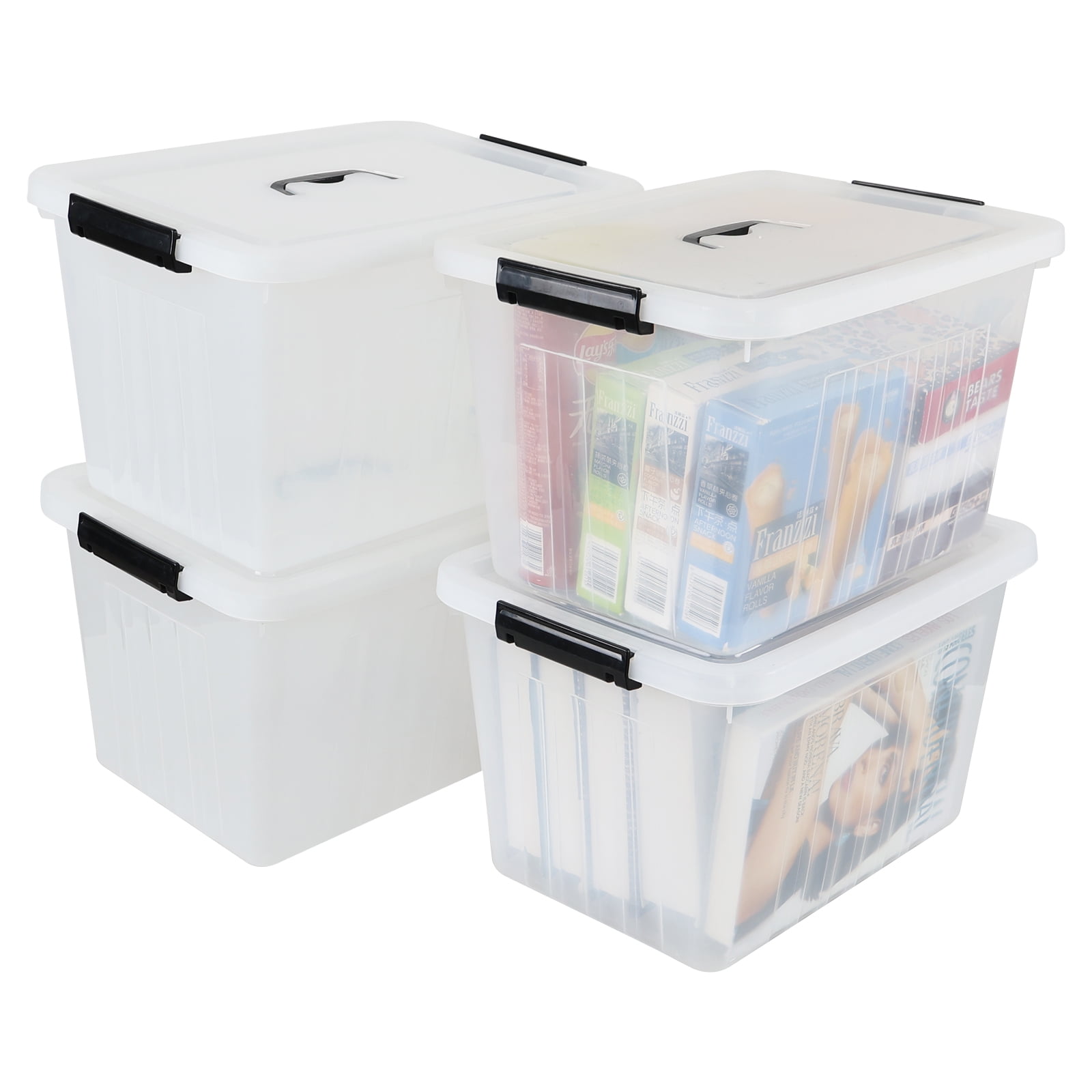 Lycee リセ 聚楽第 SSP サイン LO-2223-X Sterilite Small Bin with Lids: Clear Plastic FlipTop