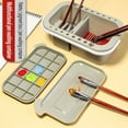 thumbnail image 1 of Multifunctional 3 Piece Paint Bucket, Usavan Thickened Plastic Insertable Pen Gouache Painting Container, 18 Grid Paint Box Lid Wash Dry Compartment Trapezoidal Partition for Artists, 1 of 7