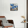 thumbnail image 2 of Square Wall Clock,Small Blue Flowers Were Painted On The Old Wooden Board,Silent Non-Ticking Wall Clock Decor for Home Office Kitchen Living Room Bedroom(16inch), 2 of 4