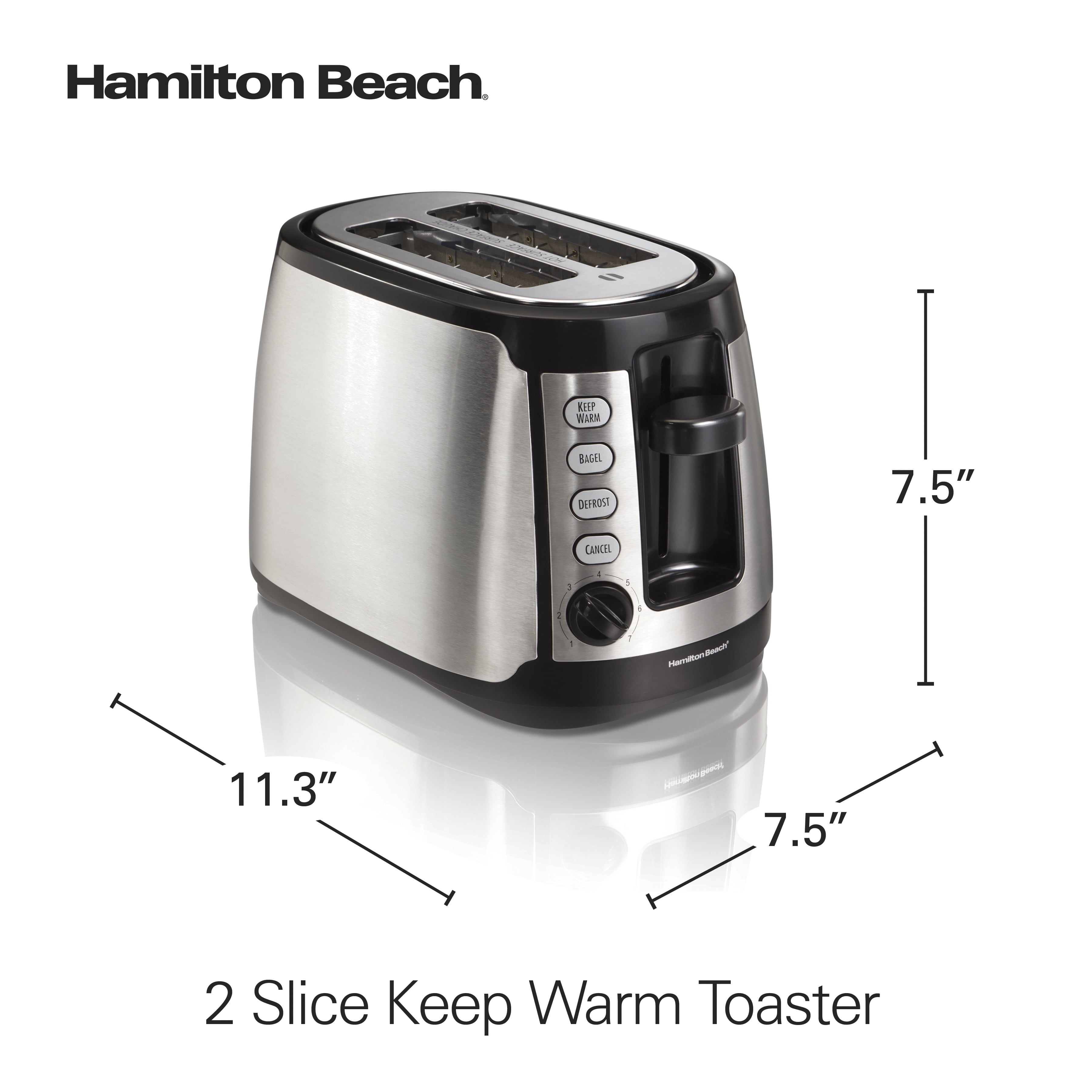 Hamilton Beach 2-in-1 Countertop Toaster Oven and Long Slot 2 Slice  Toaster, 60 Minute Timer and Automatic Shut Off, Shade Selector, Stainless  Steel