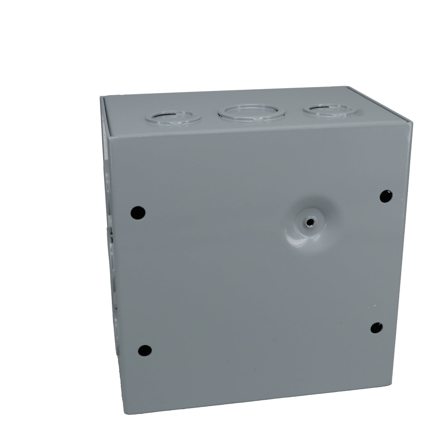 8 Width x 10 Height x 4 Depth Gray Finish BUD Industries JB-3958-KO Steel NEMA 1 Sheet Metal Junction Box with Knockout and Lift-Off Screw Cover 