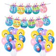thumbnail image 5 of Double layer Gray Decoraciones para fiesta de Pascua, juego de pancartas de papel de Feliz Pascua para chimenea con colores variados y globos de látex de 12', 5 of 5