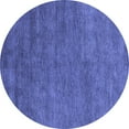 thumbnail image 1 of Ahgly Company Machine Washable Indoor Round Abstract Blue Modern Area Rugs, 8' Round, 1 of 4