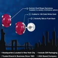 thumbnail image 2 of Gem Stone King 10K White Gold Red Ruby Stud Earrings for Women Men (1.20 Cttw, Gemstone July Birthstone, Oval 6X4MM), 2 of 6