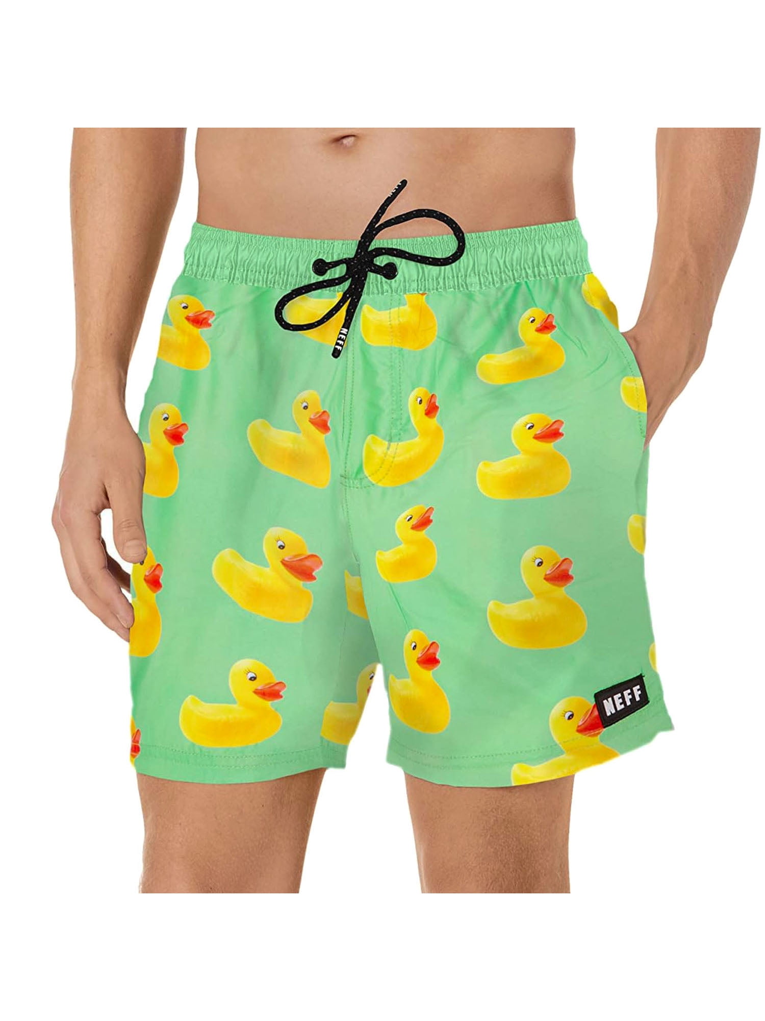 NEFF Men's Daily Green Ducky Hot Tub Board Shorts for Swimming